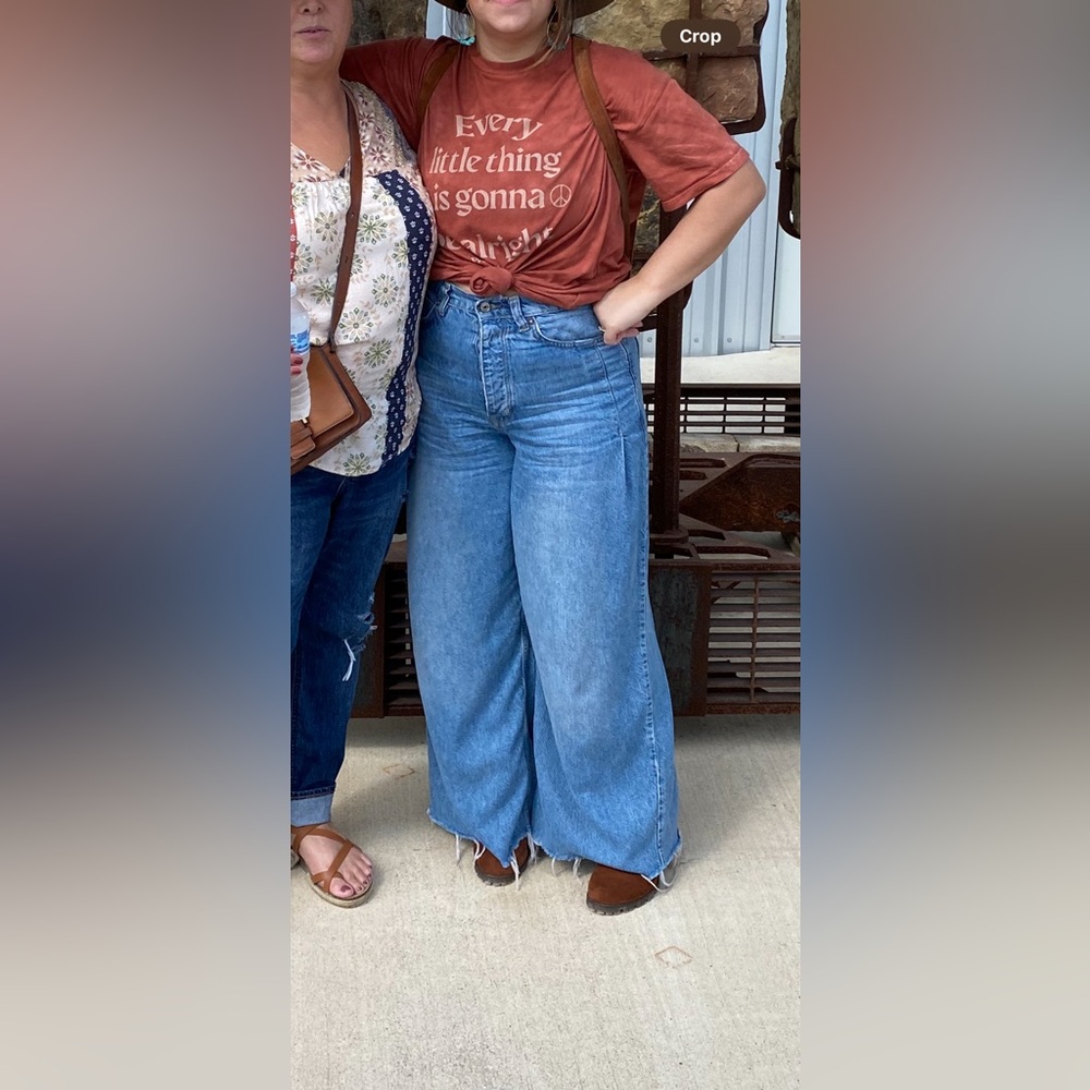 Women's Blue Wide-Leg Jeans